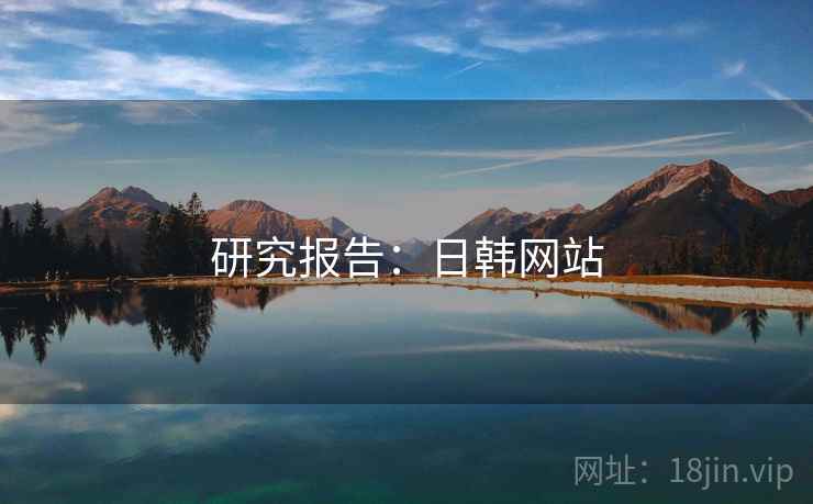 研究报告:日韩网站 研究报告:日韩网站