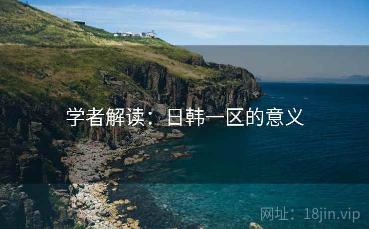 学者解读:日韩一区的意义 学者解读:日韩一区的意义