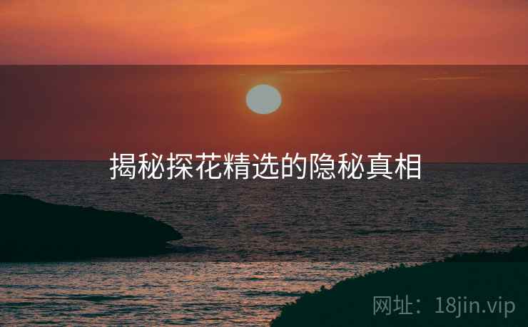 揭秘探花精选的隐秘真相